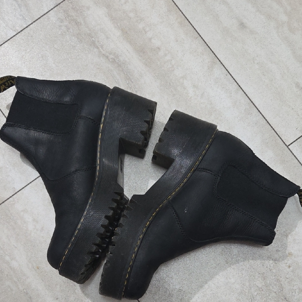 Dr. Martens Black Chelsea Boots with Yellow Stitching - Picture 7 of 12